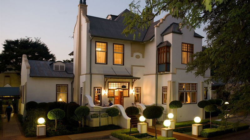 Herrgården och hotellet Courtyard Hotel Arcadia utanför Pretoria, Sydafrika.